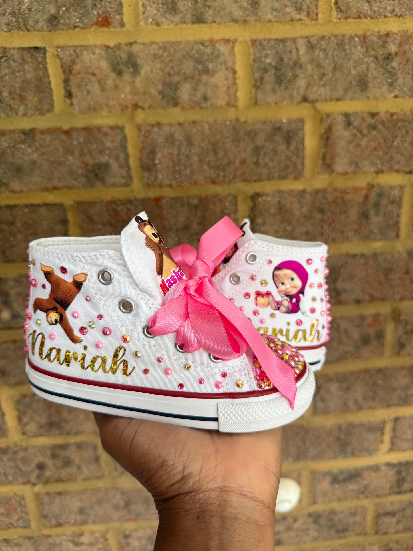 Marsha and Bear Bling Converse Sneakers, Marsha and Bear Bling shoes