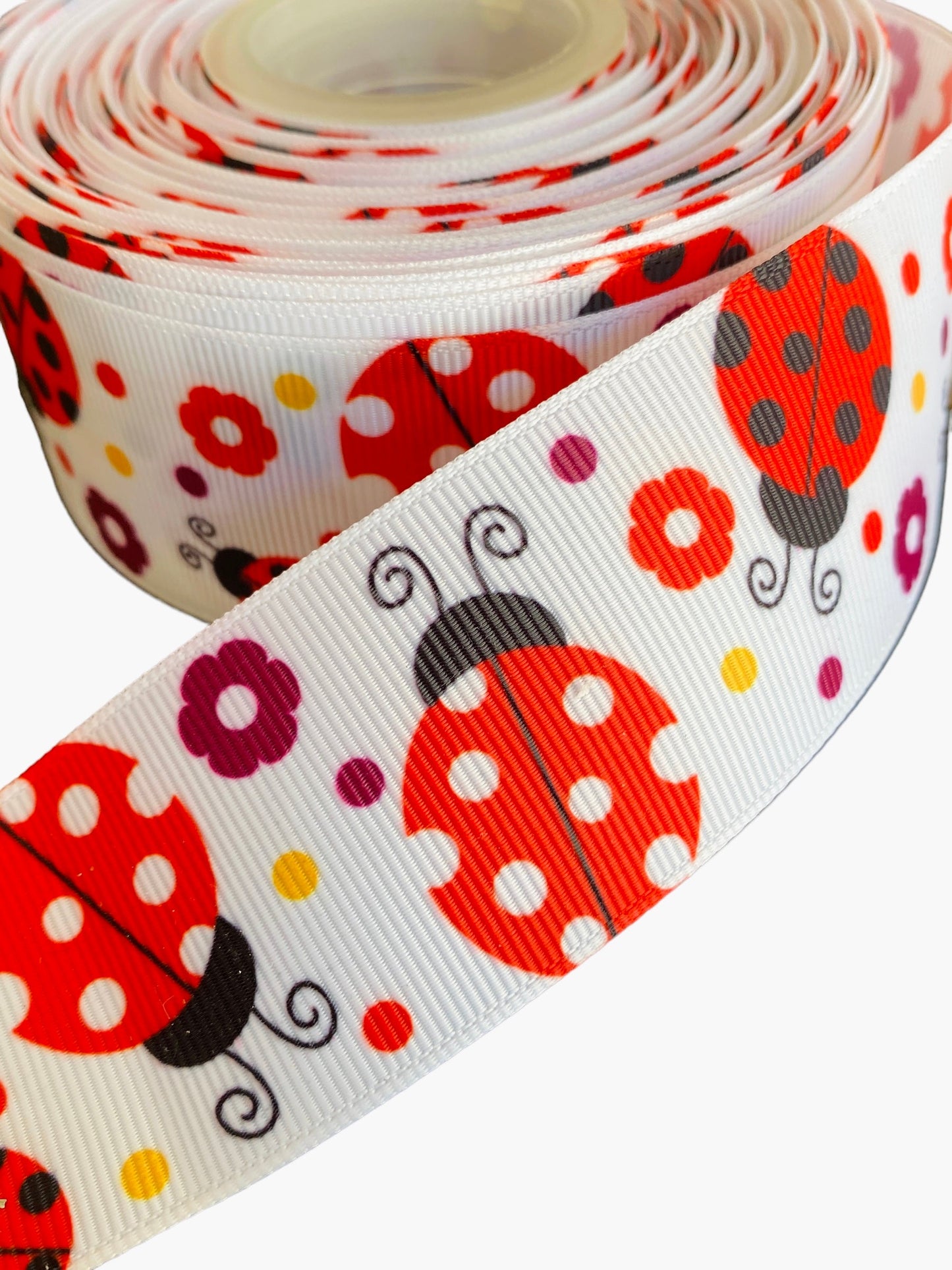 #C106 (Lady Bug Ribbon (38mm /1.5 inches) 1 yard 🟢