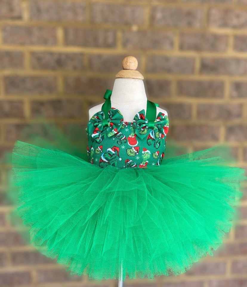 Mr Grinch Christmas Dress/ Christmas tutu dress