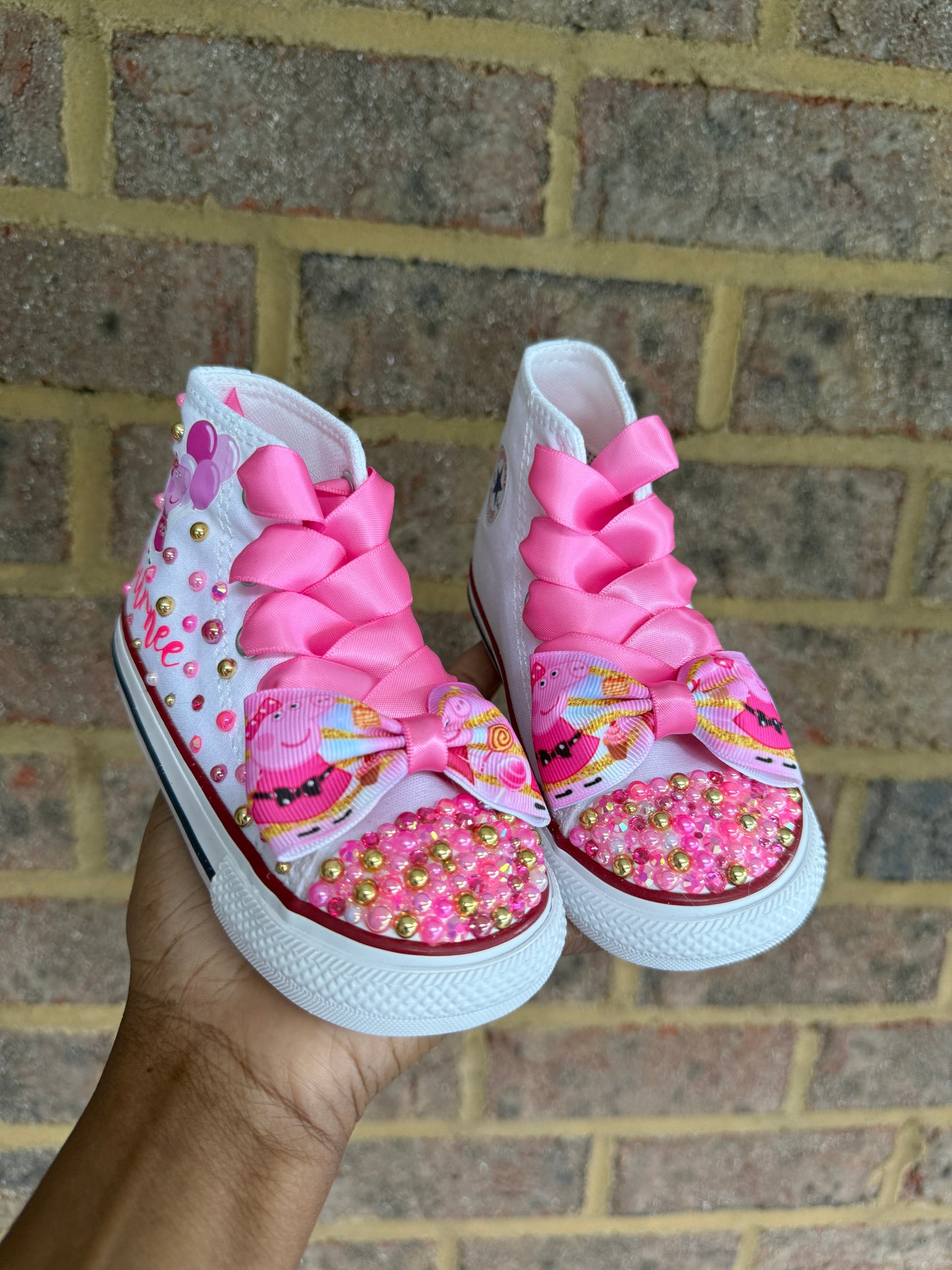 Peppa Pig Bling Converse Sneakers, Peppa Pink Sneakers