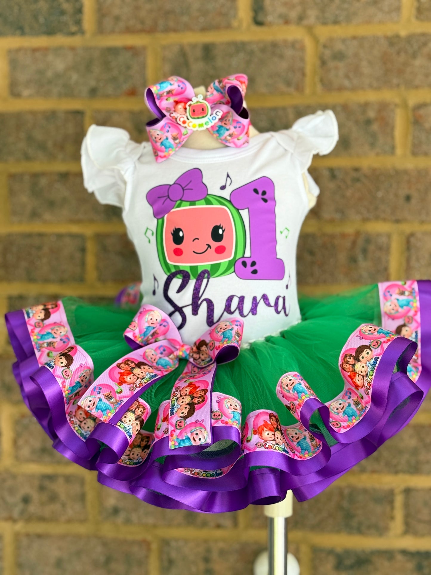 Cocomelon Tutu Outfit with matching Shoes Cocomelon