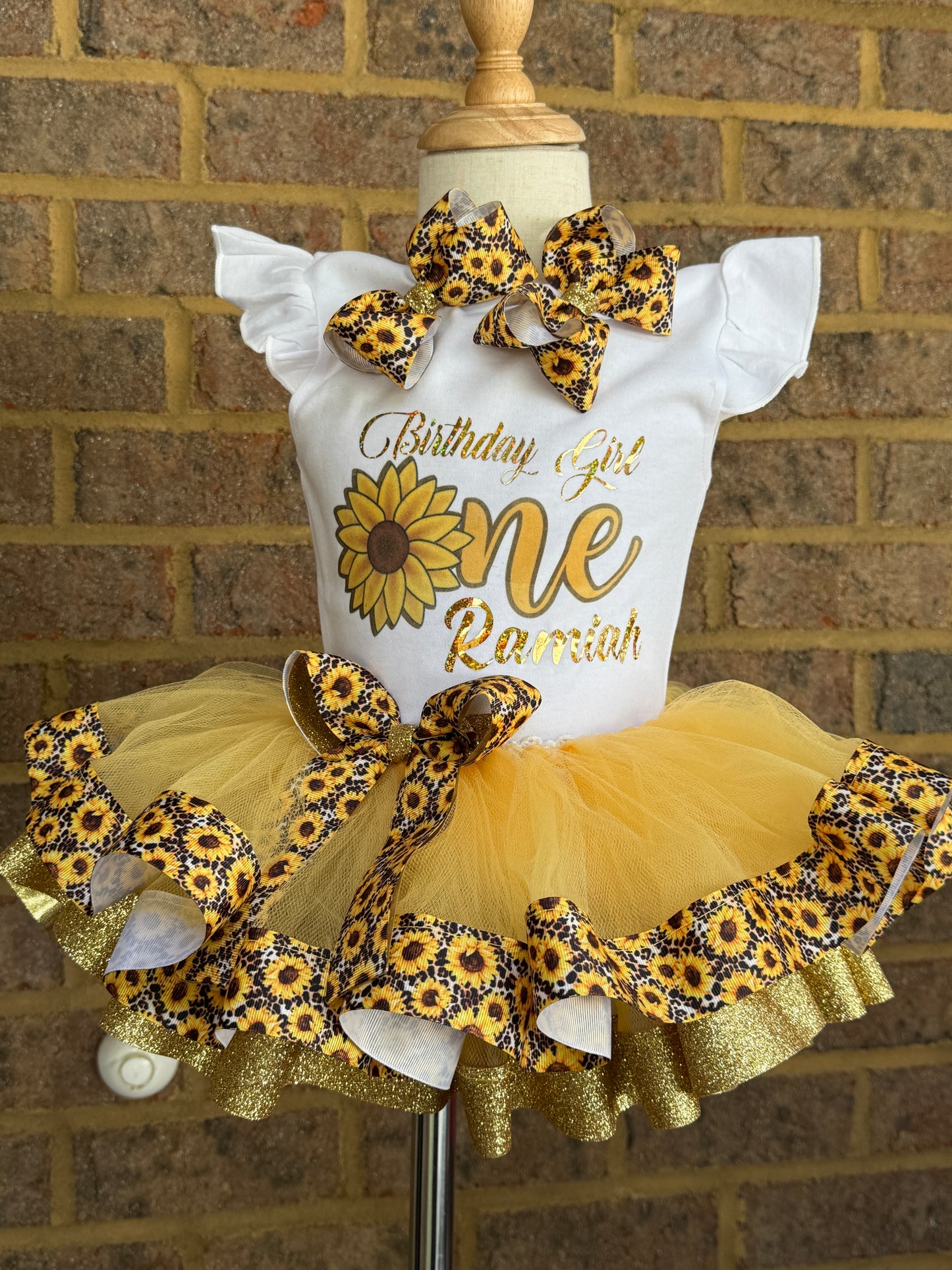 Sun Flower Tutu Outfit Sun flower birthday outfit Sun flower tutu set