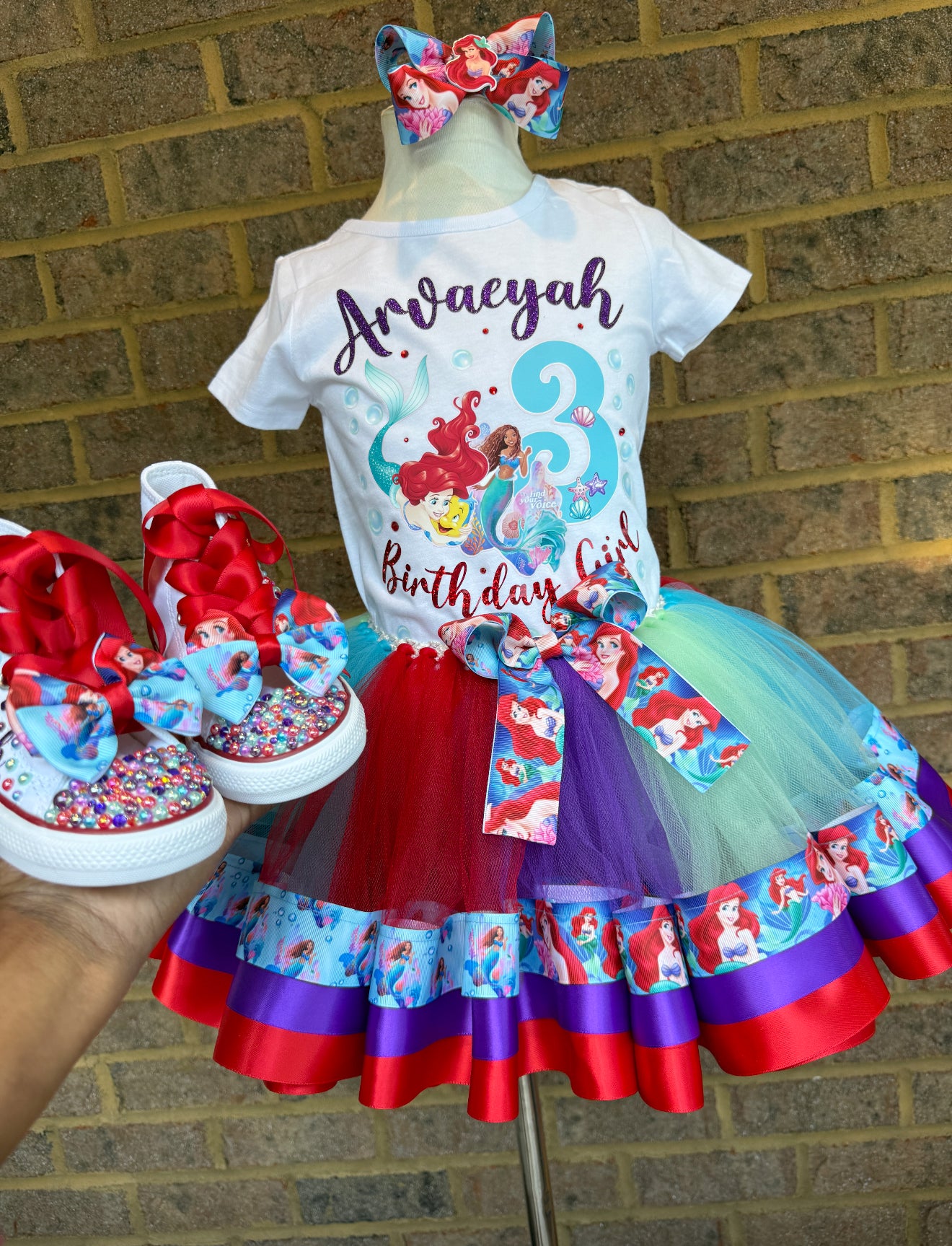 Little Mermaid tutu outfit with matching shoes,