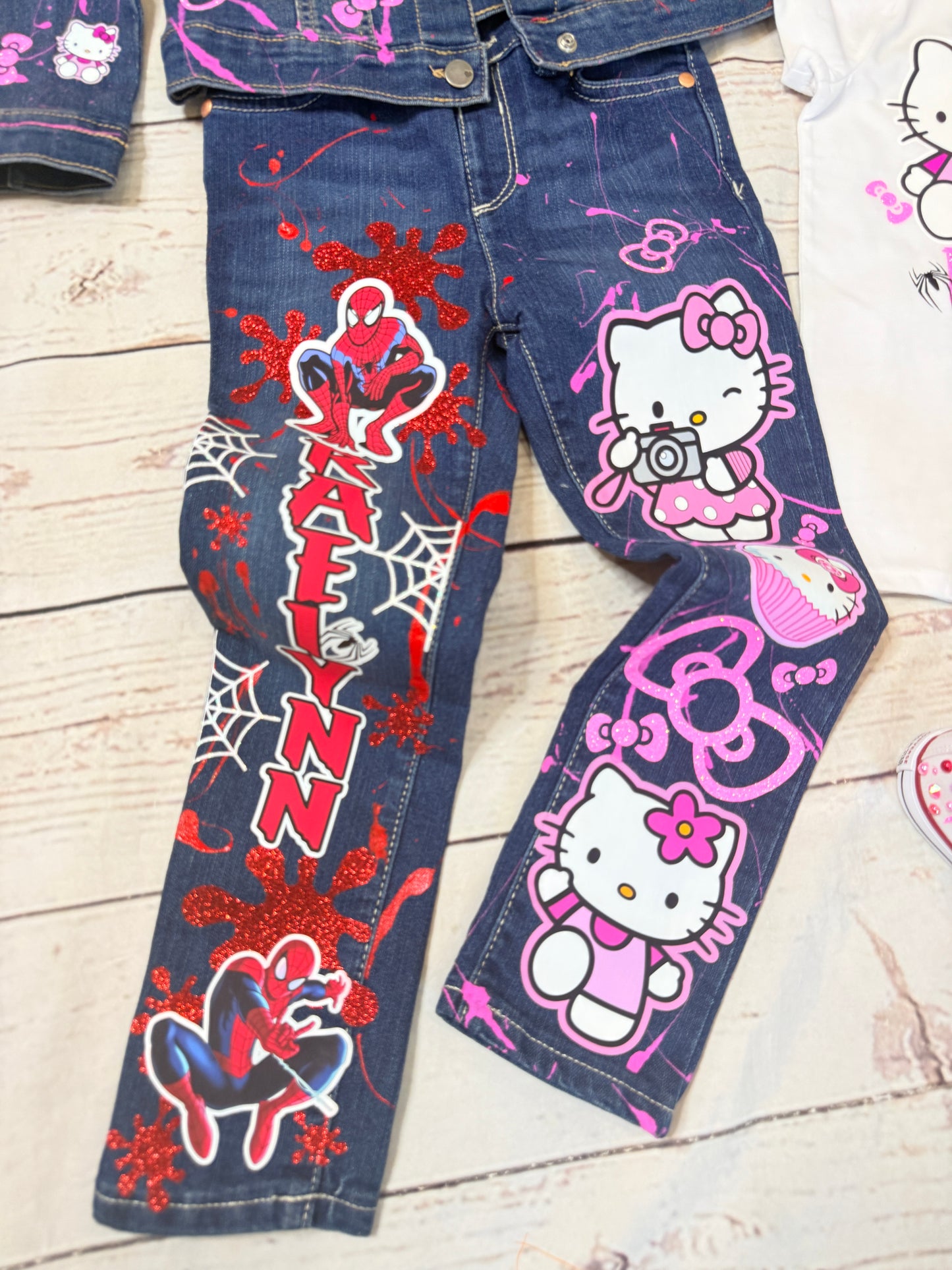 Spider Man & Hello Kitty Denim set