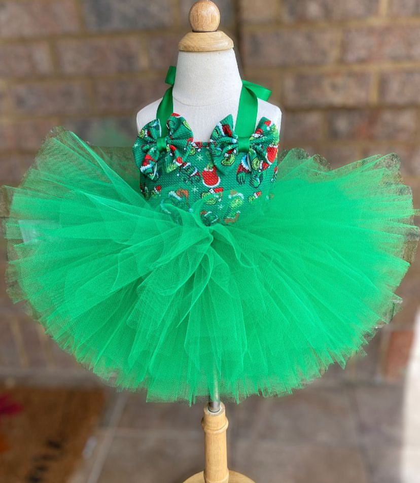 Mr Grinch Christmas Dress/ Christmas tutu dress