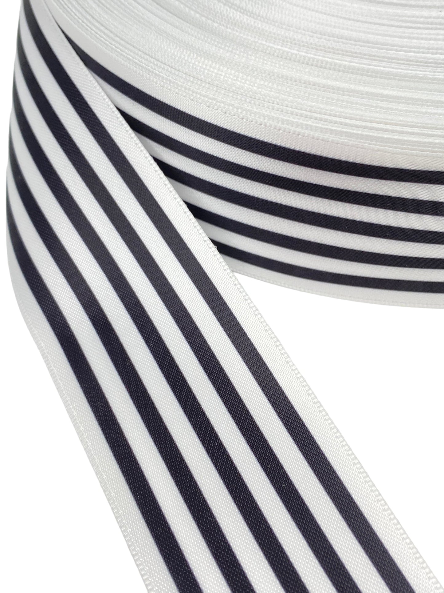 (2 yards) Single Face Design Satin, Black and white ribbon 1.5 inches/38mm,
