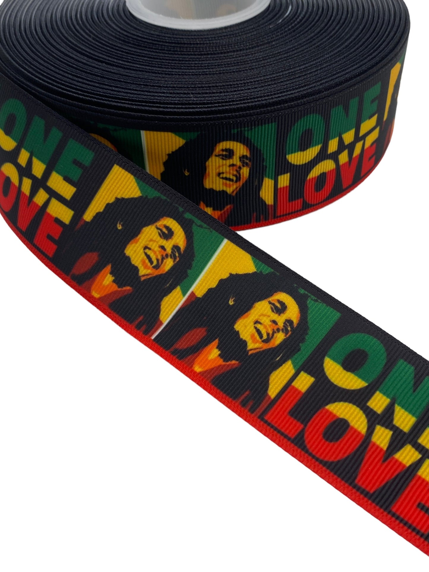 38mm / 1.5 inch Ribbon, Bob Marley Ribbon (1 Yard)