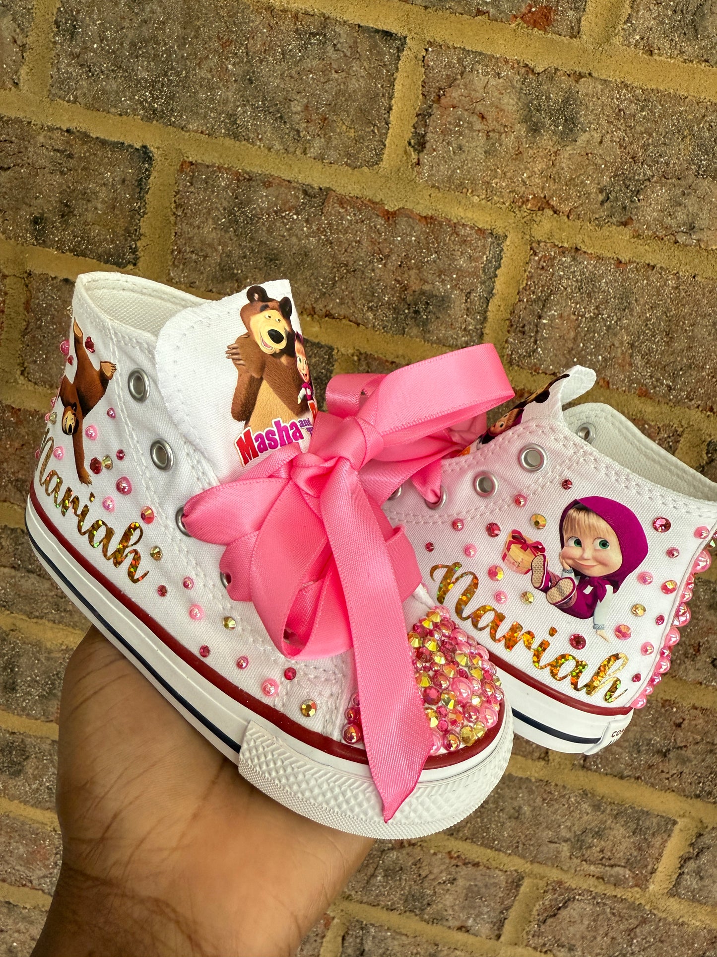 Marsha and Bear Bling Converse Sneakers, Marsha and Bear Bling shoes
