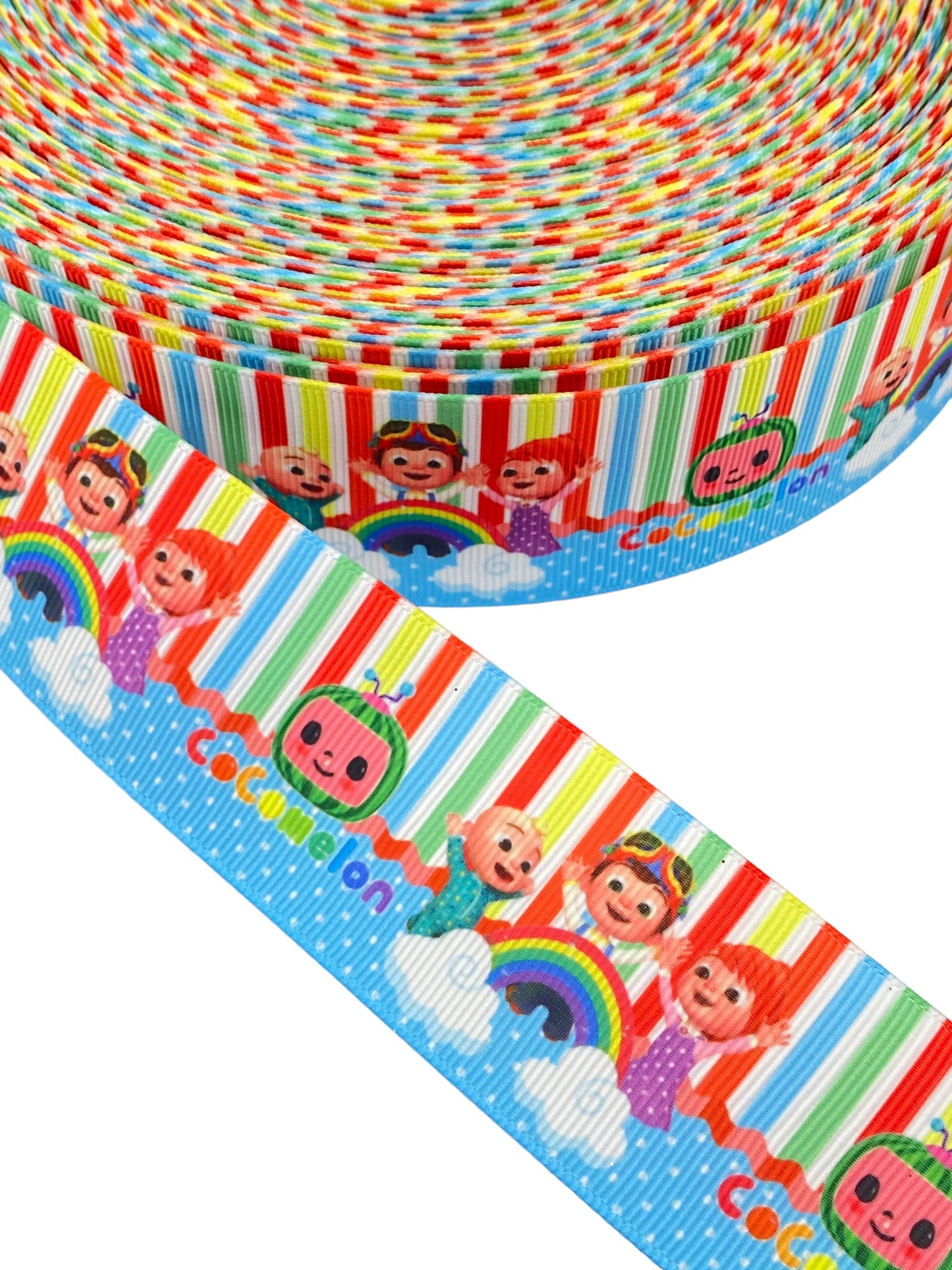 #C127 (Cocomelon Ribbon (38mm /1.5 inches) 1 yard 🟢