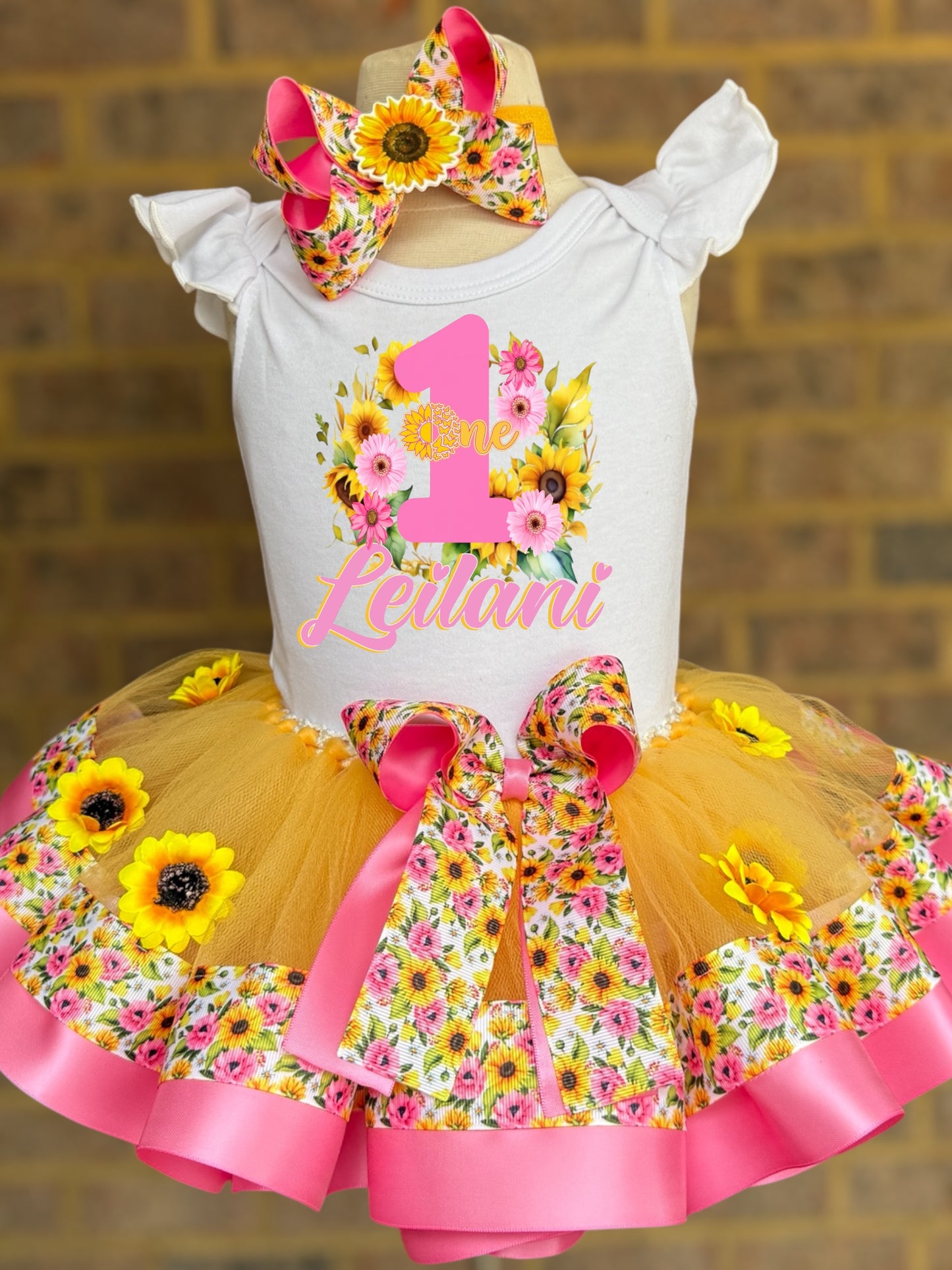 Sun Flower Tutu Outfit Sun Flower tutu outfit sun flower Birthday Outfit