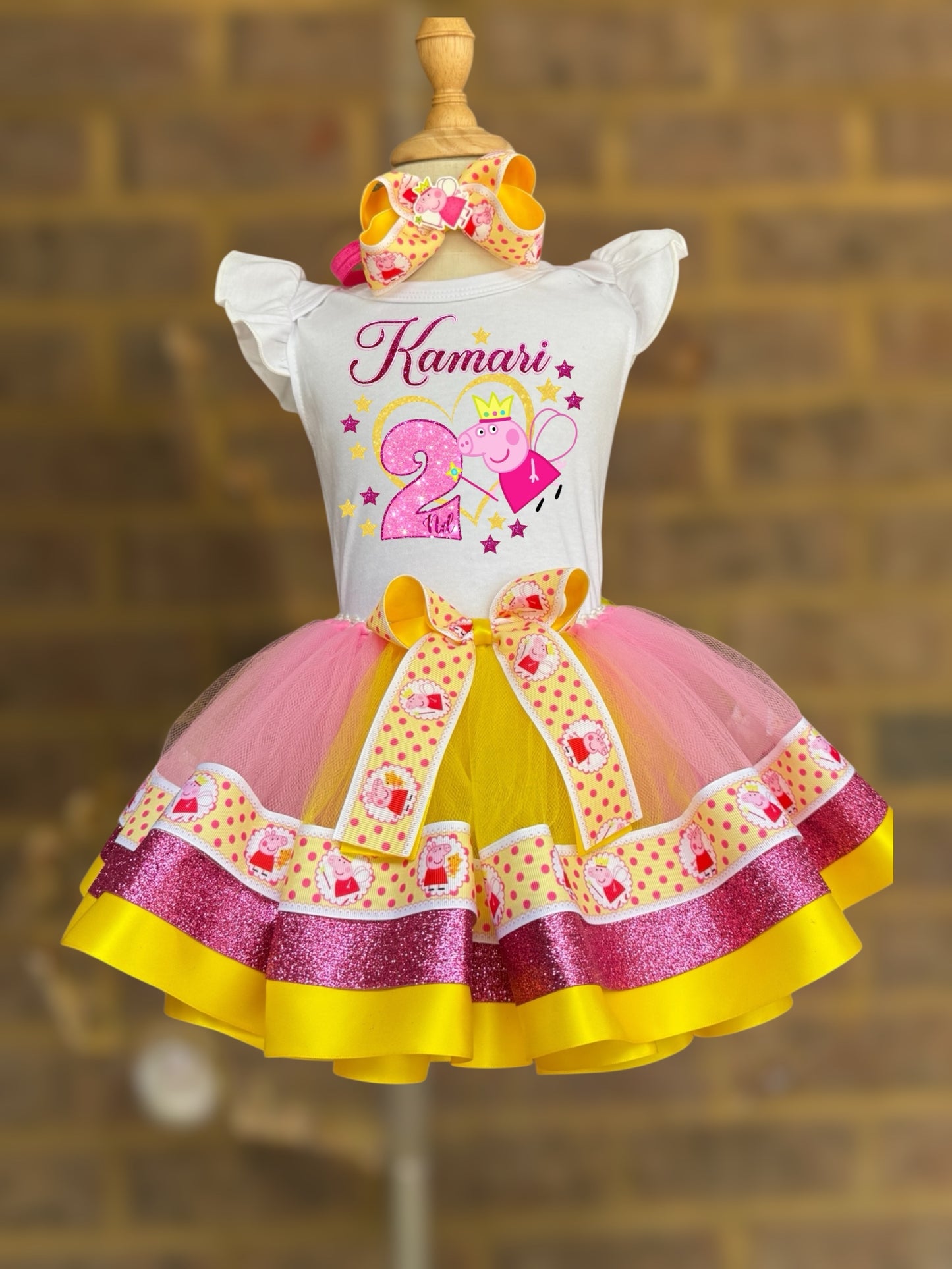 Peppa Pig Tutu Set Peppa Pig Birthday outfit Peppa Pig tutu outfit