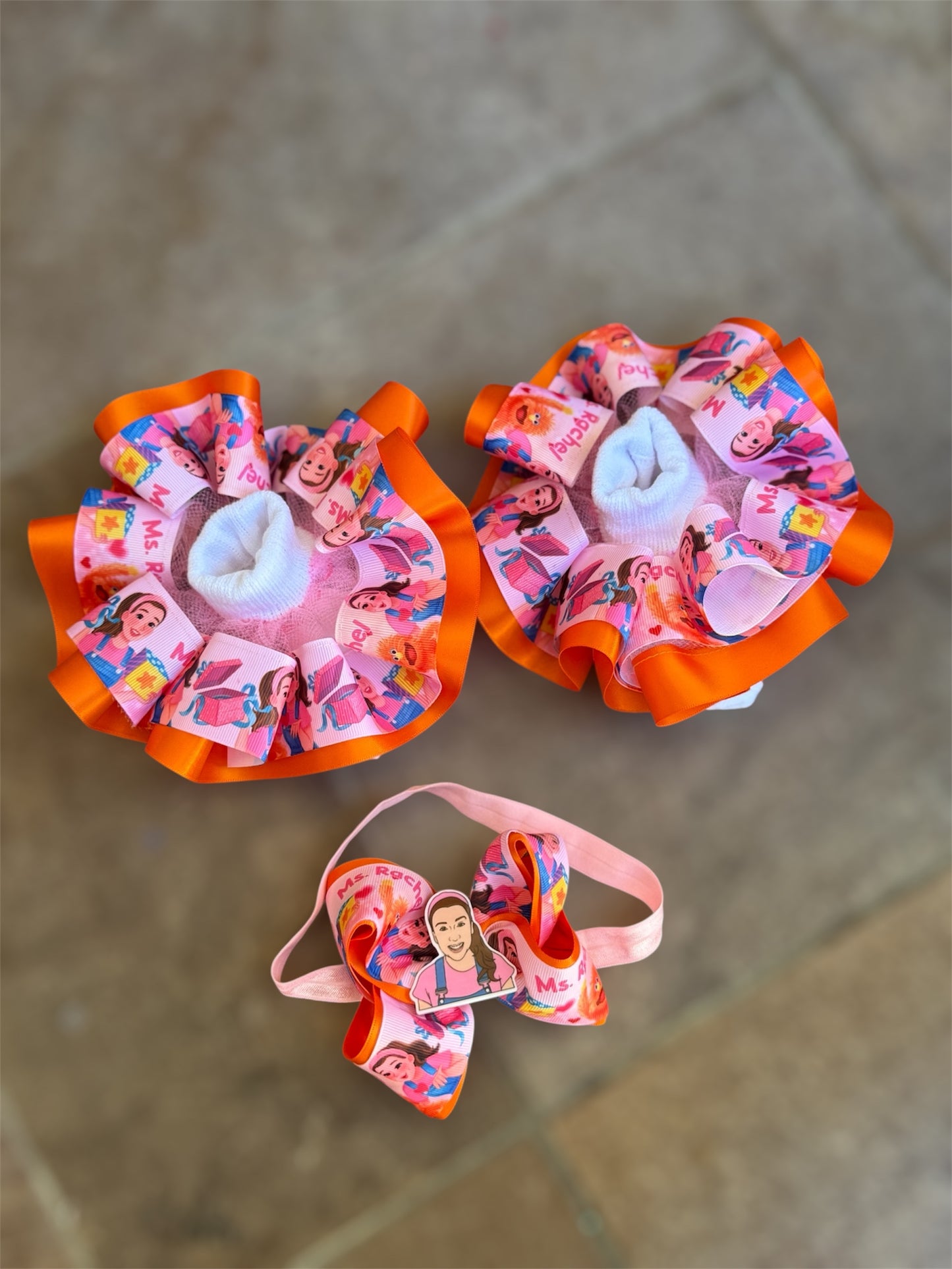 Ms Rachel tutu sock, Ms Rachel Ruffle sock, Ms Rachel Hair Accessories