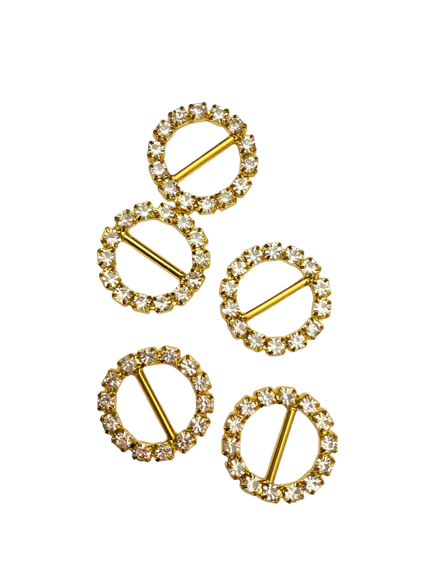 Gold Round Embellishments 5 Pieces