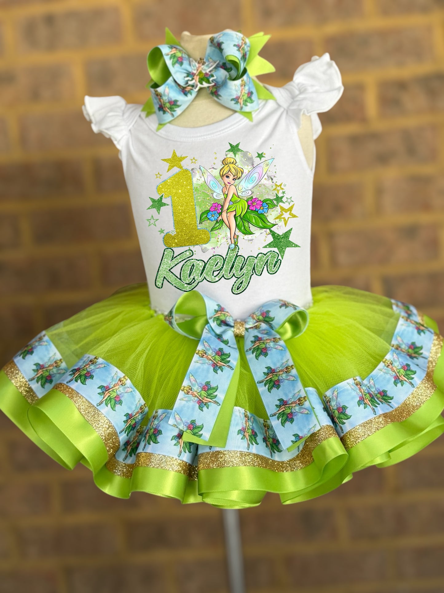 Tinker Bell Tutu Outfit Tinker Bell Birthday Outfit Tinker Bell tutu set