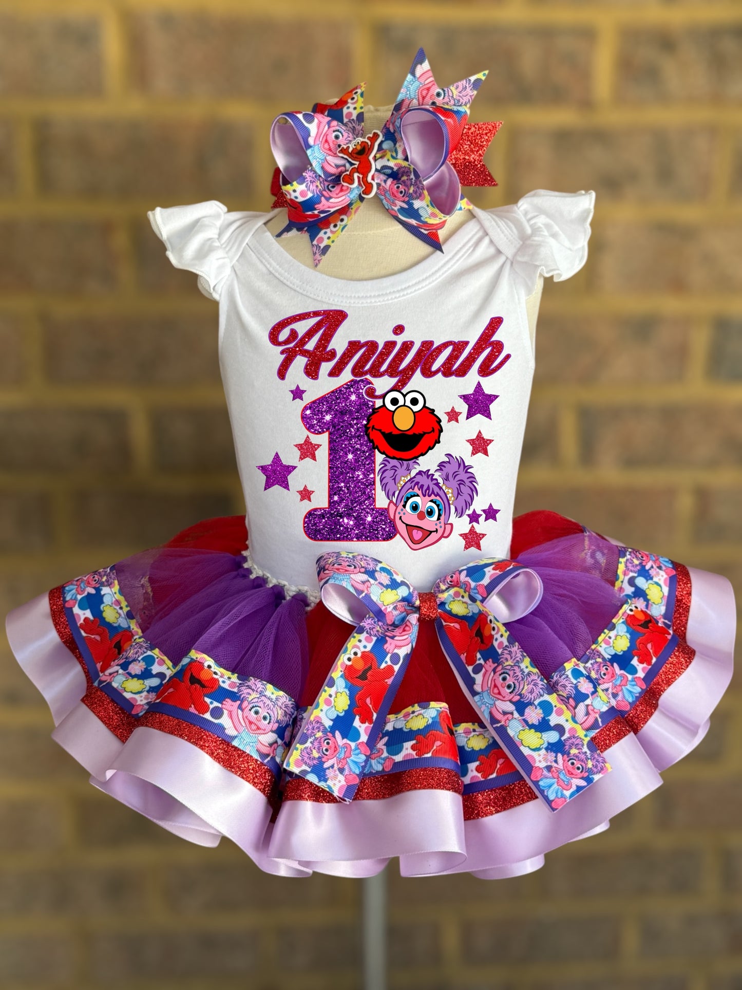 Elmo and Abby Tutu Outfit Elmo and Abby tutu set Elmo and Abby Birthday outfit