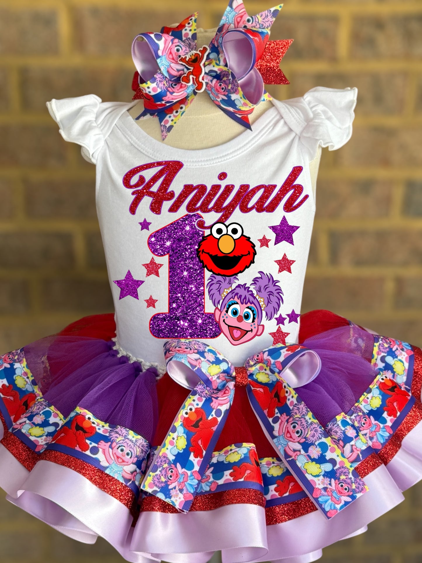 Elmo and Abby Tutu Outfit Elmo and Abby tutu set Elmo and Abby Birthday outfit