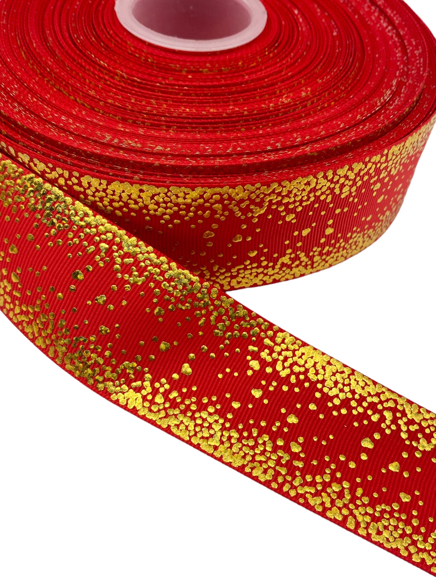 #157 (Red and Gold Foil Ribbon (38mm/ 1.5 inches) 1 yard 🟢