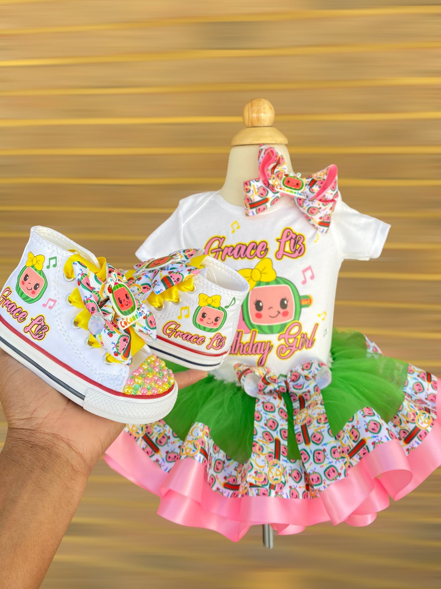 Cocomelon Tutu Outfit (3 Layer tutu) Cocomelon #9