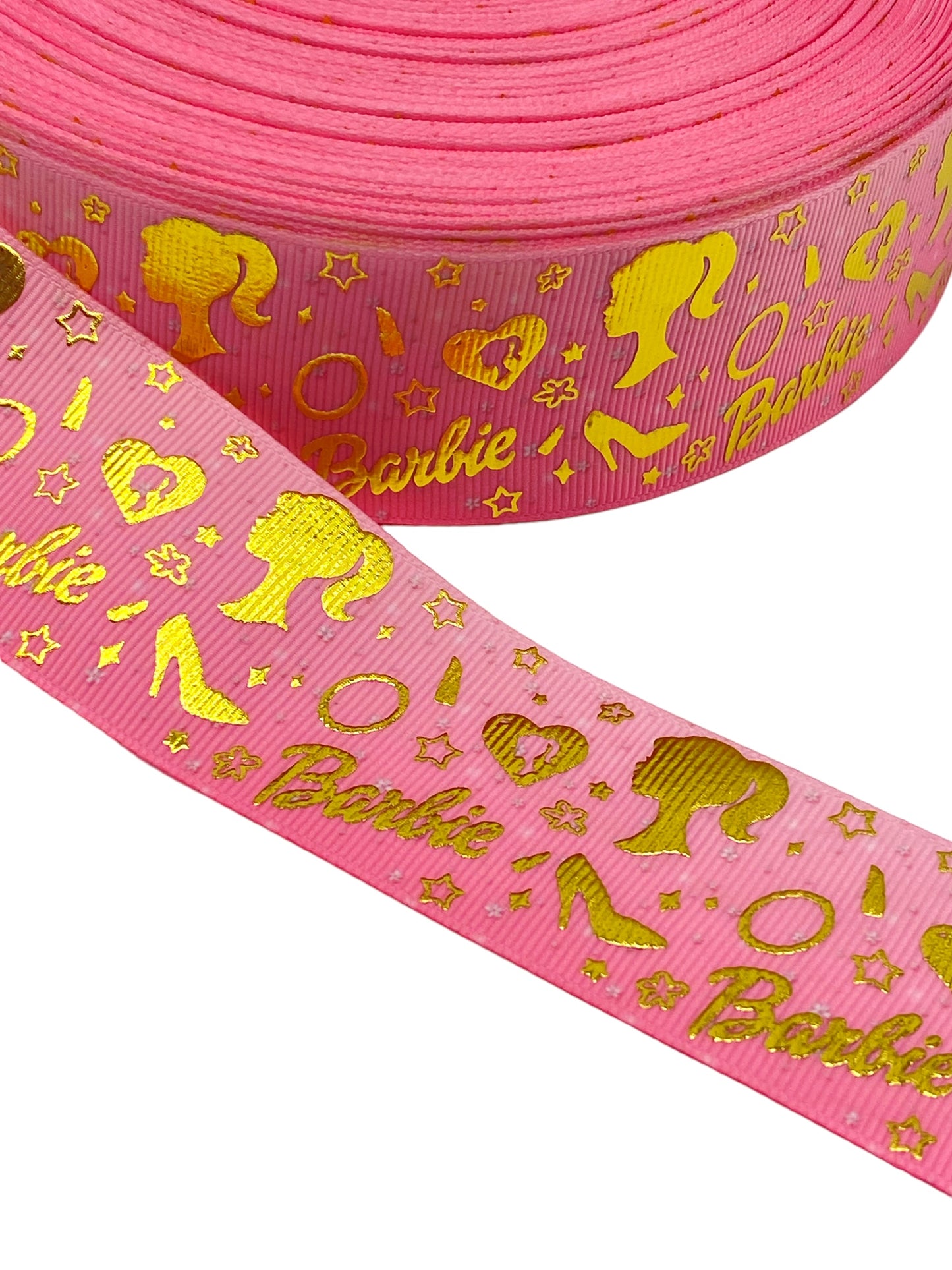#C160 (Barbie Gold Foil Ribbon (38mm/ 1.5 inch Ribbon ) 1 yard 🟢