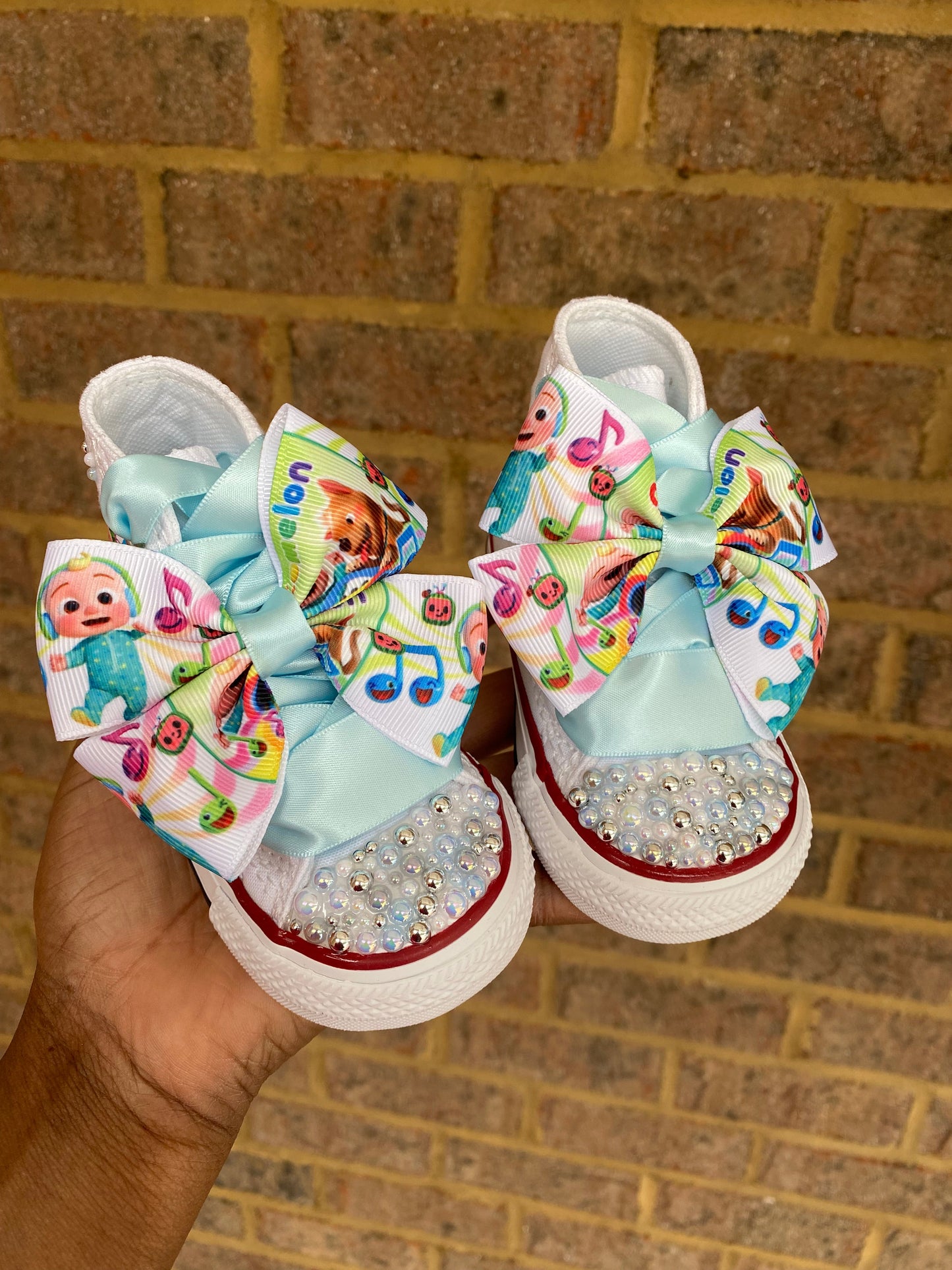Cocomelon Bling Converse Shoes, Melon sneakers, Cocomelon shoes
