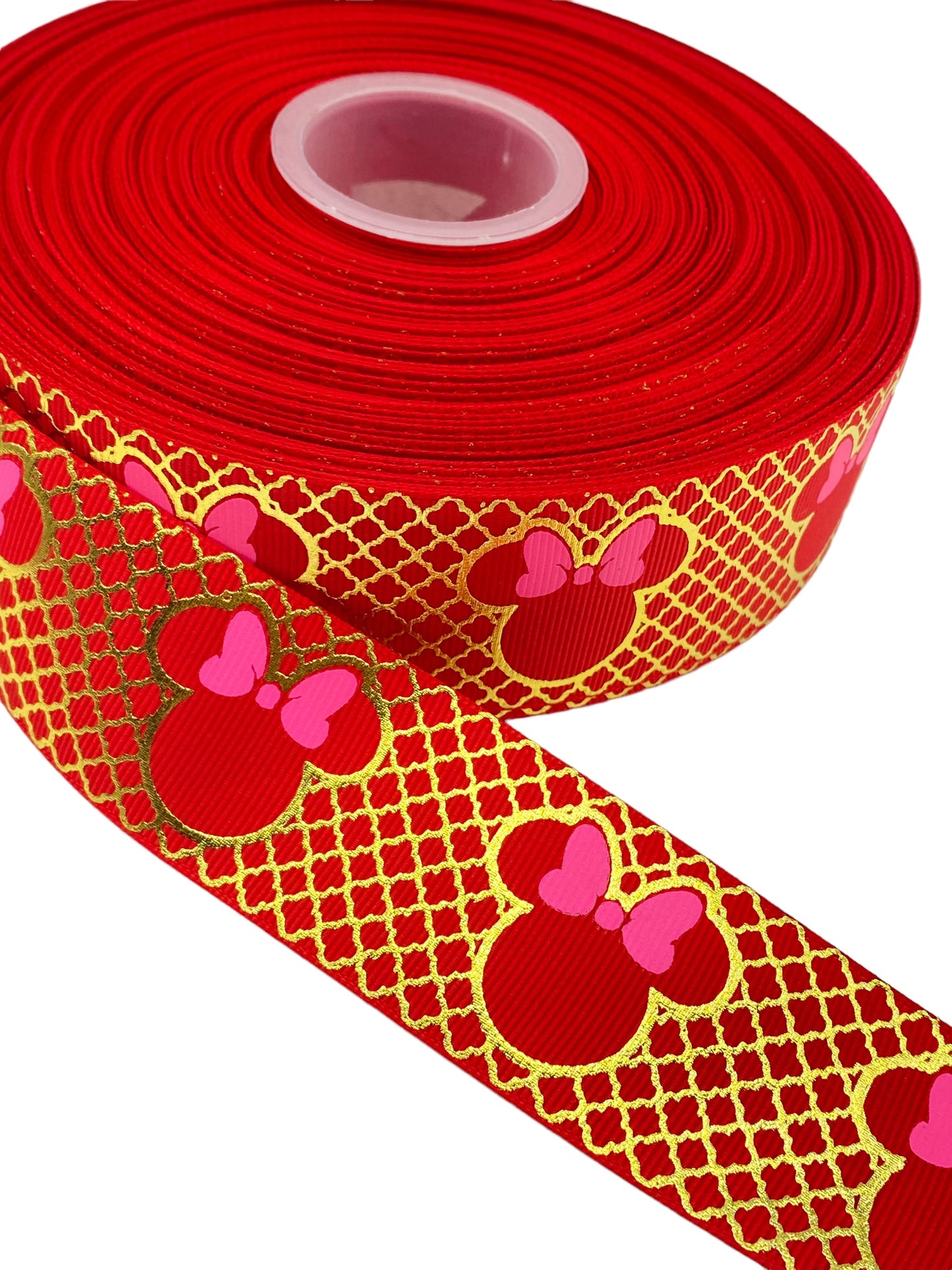 #C158 (Minnie Mouse Gold Foil Ribbon (38mm/ 1.5 inches) 1 yard 🟢