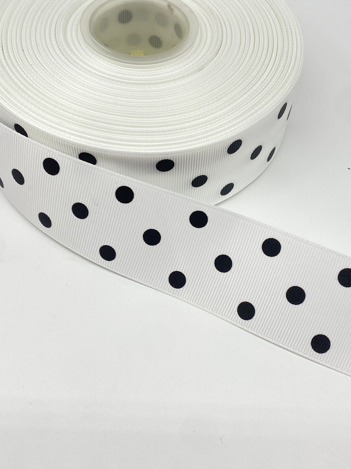 #C148 (White and Black Polka Dot Grosgrain Ribbon (38mm /1.5 inches) 3 yards 🟢