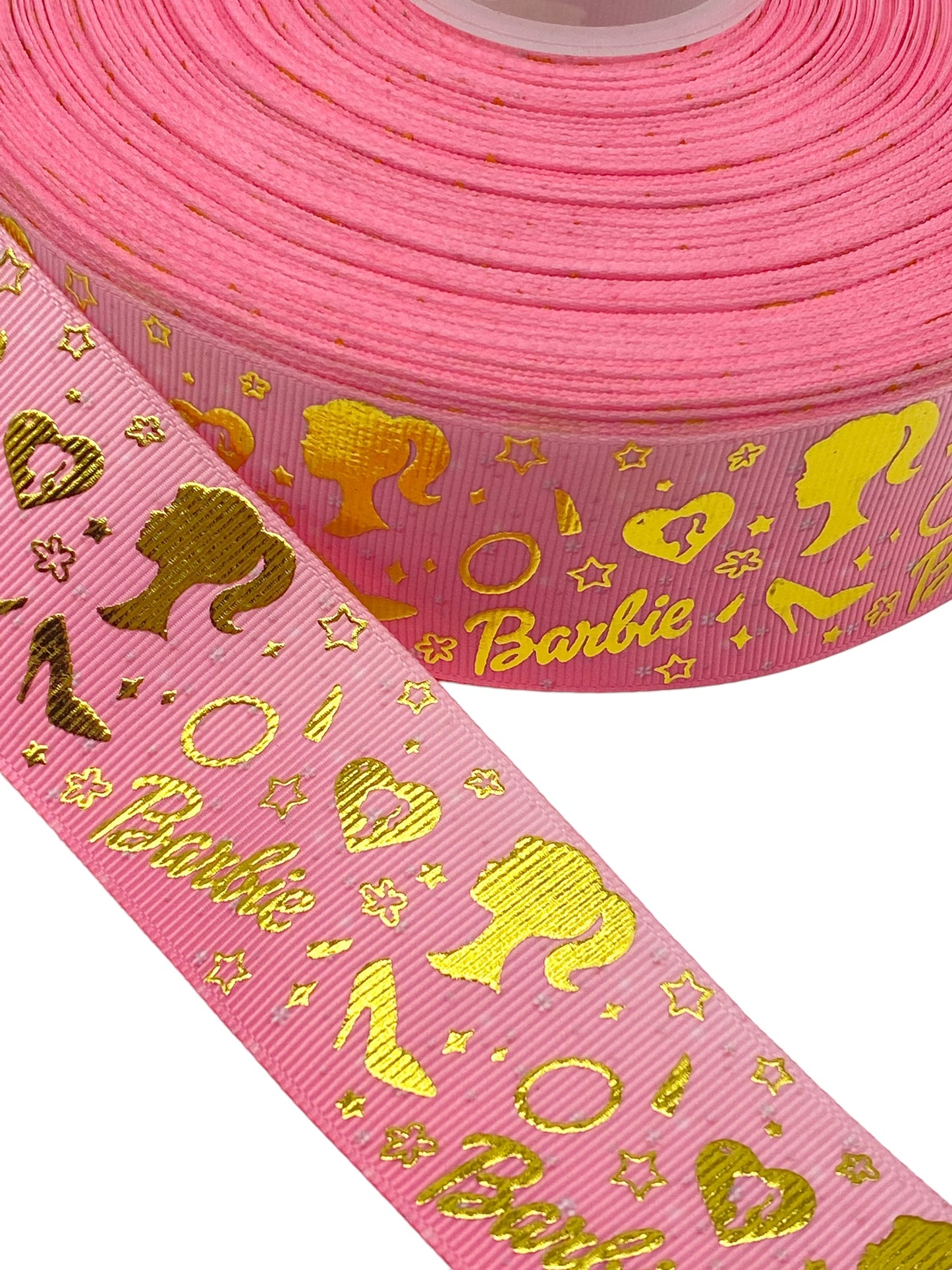 #C160 (Barbie Gold Foil Ribbon (38mm/ 1.5 inch Ribbon ) 1 yard 🟢