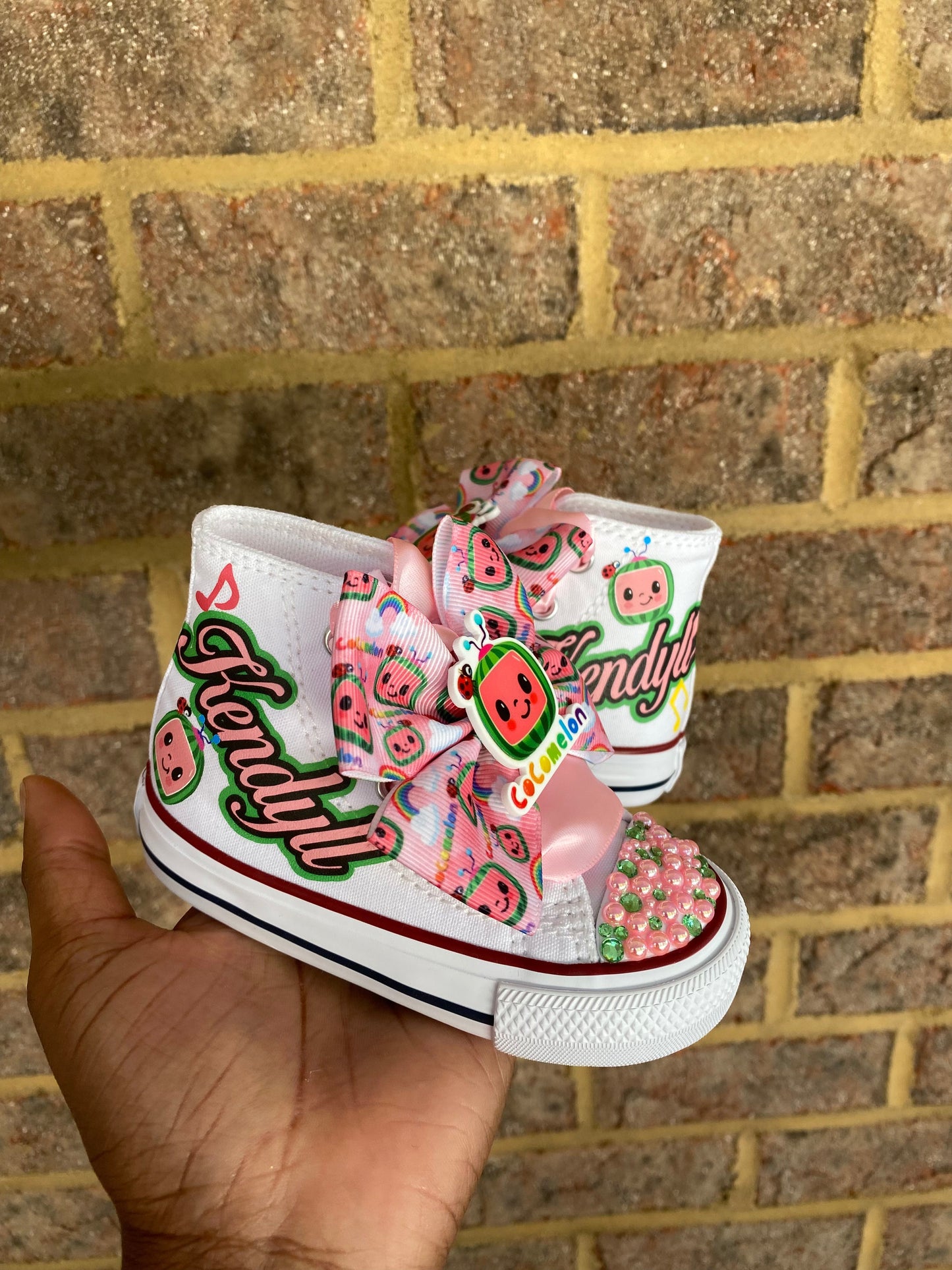 Bling Converse Shoes, Cocomelon Sneakers, Cocomelon Birthday shoes