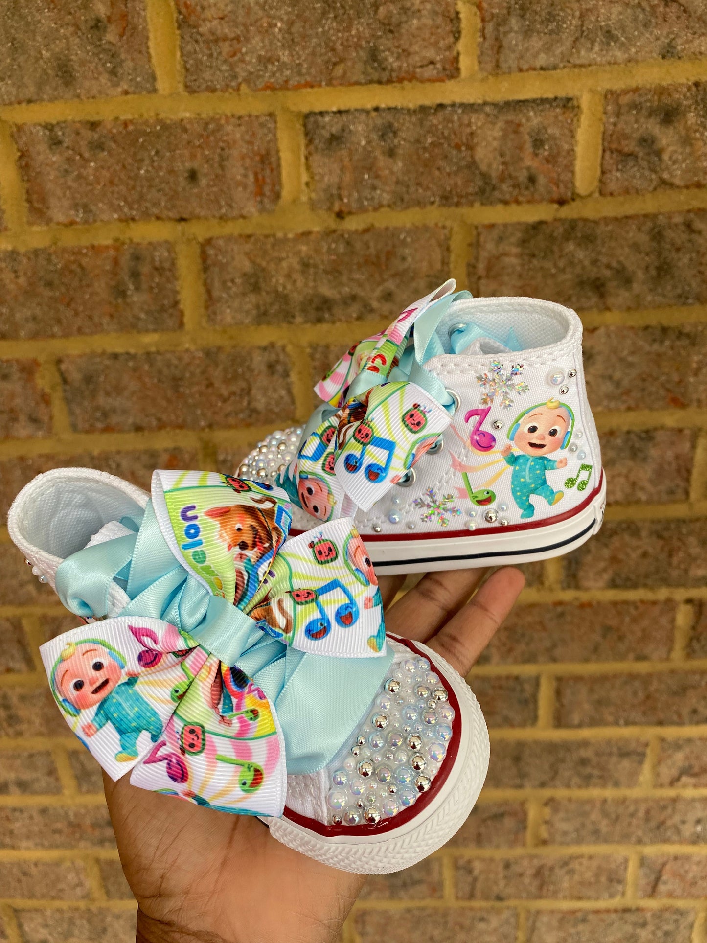 Cocomelon Bling Converse Shoes, Melon sneakers, Cocomelon shoes
