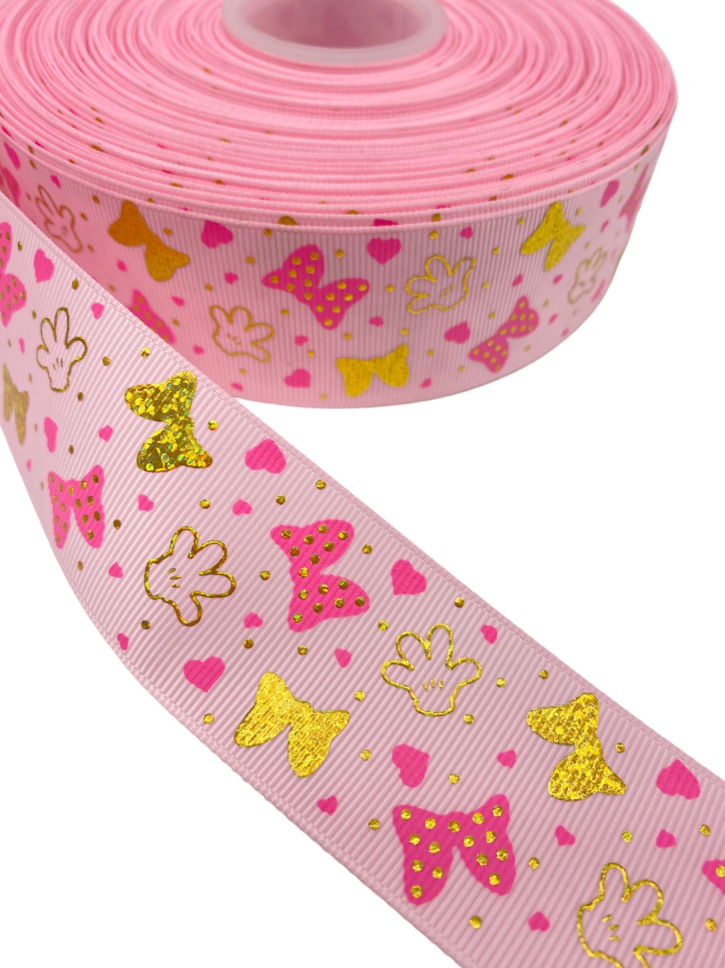 #C165 (Minnie Mouse Ribbon (38mm/ 1.5 inches, Foil Ribbon ) 1 yard 🟢