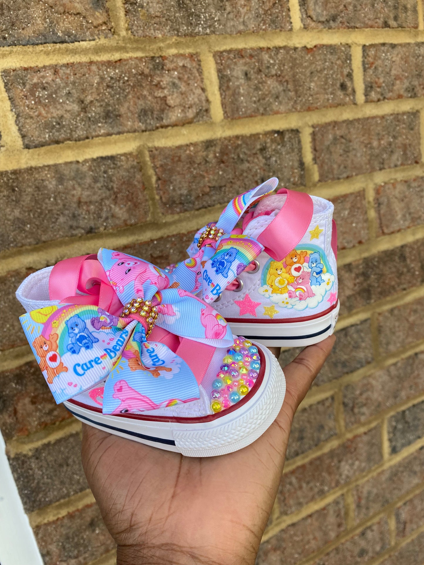 Carebear Bling Converse Shoes, carebear shoes, carebear sneakers