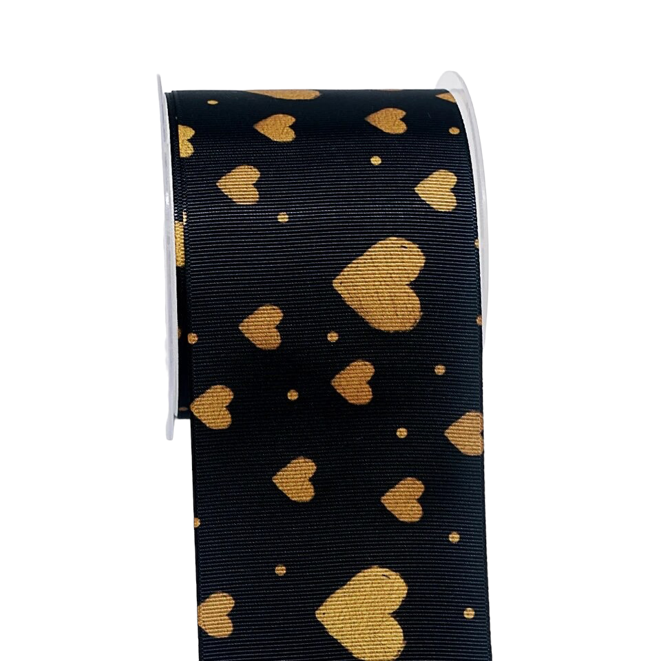 #C205 (Ribbon with Heart (38mm /1.5 inches) 1 yard 🟢