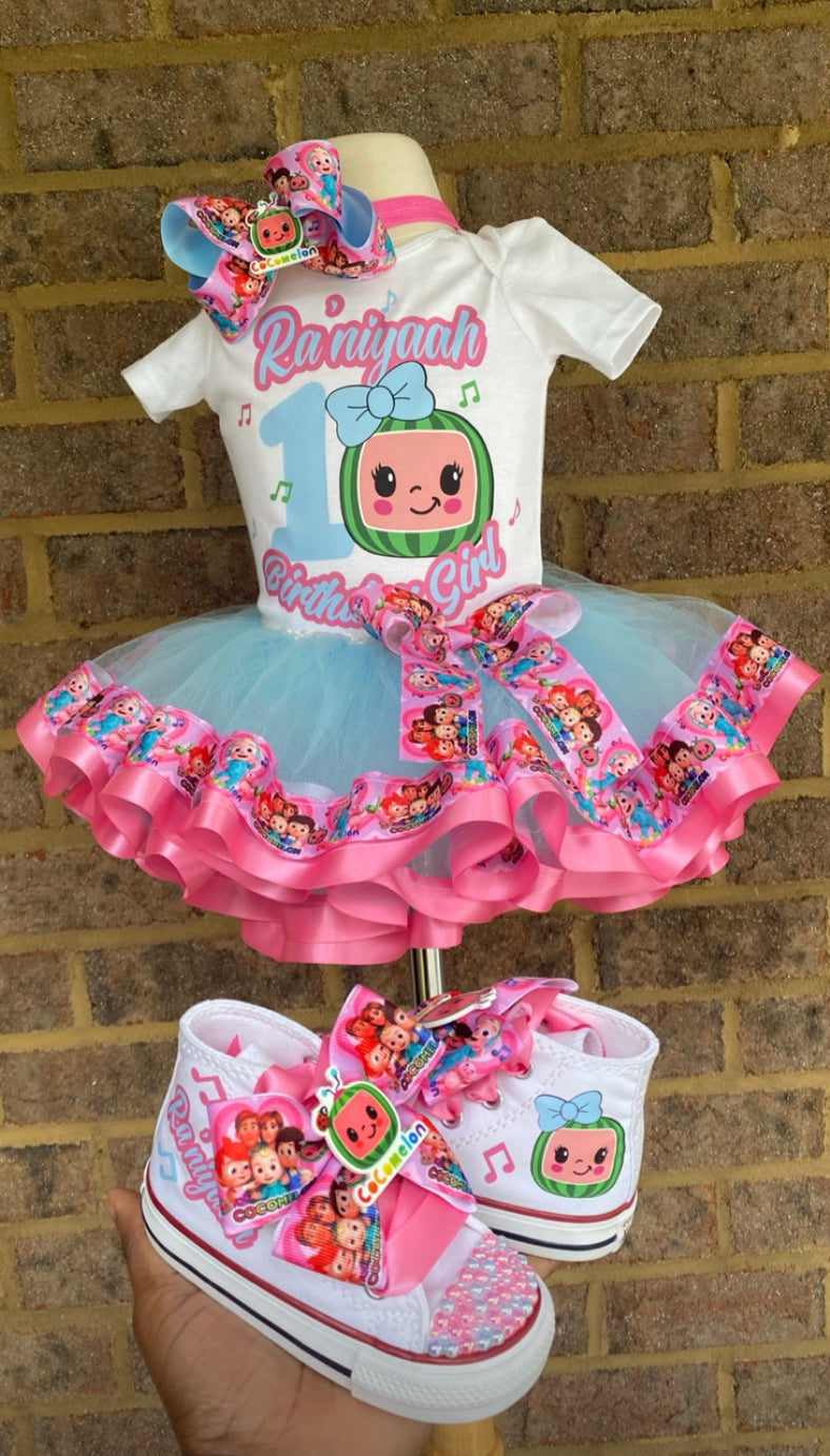 Cocomelon Tutu Outfit Set (3 layer outfit) Cocomelon #5