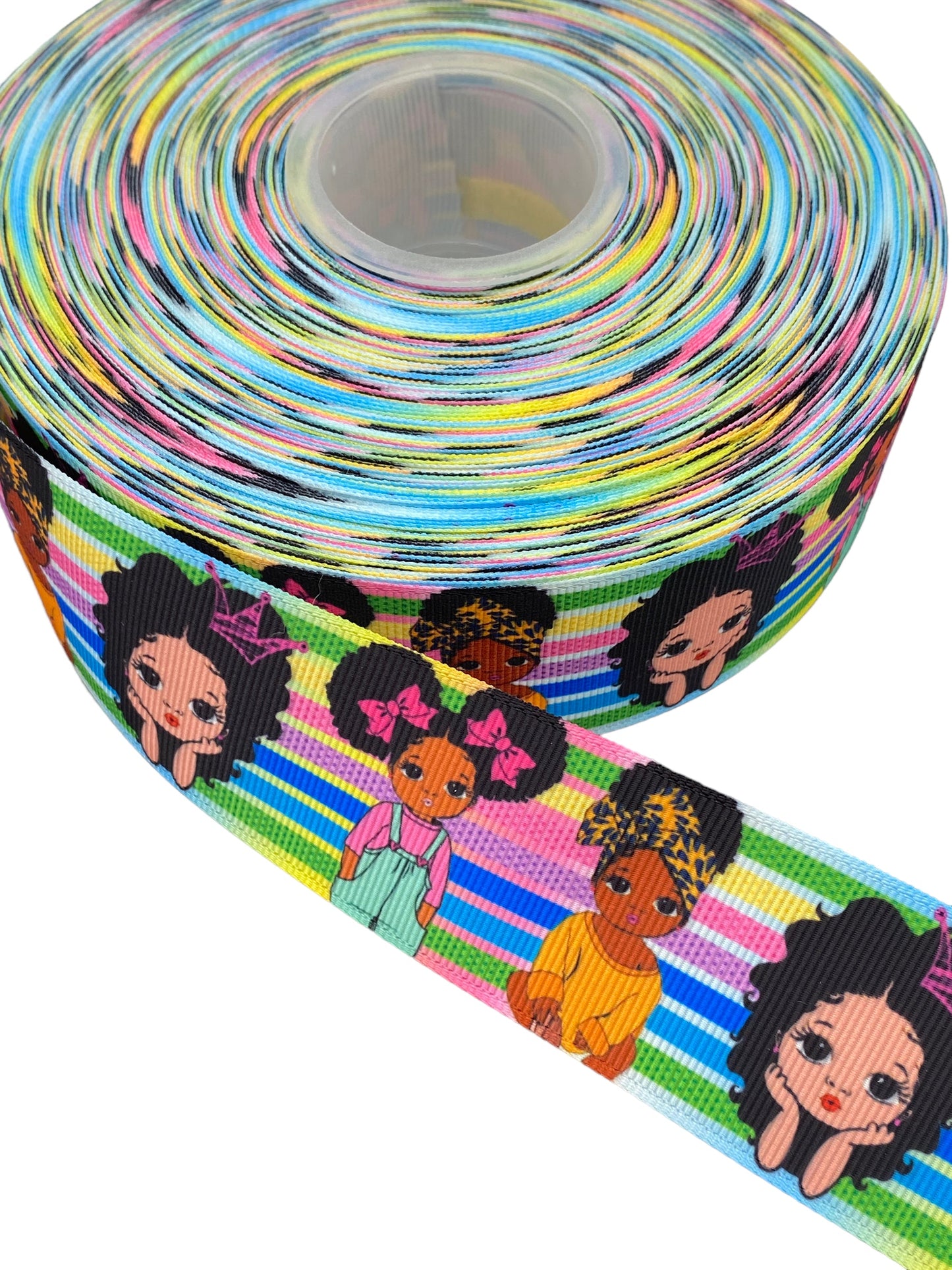 #C171 (Black girl Ribbon 38mm /1.5 inches) 1 yard 🟢