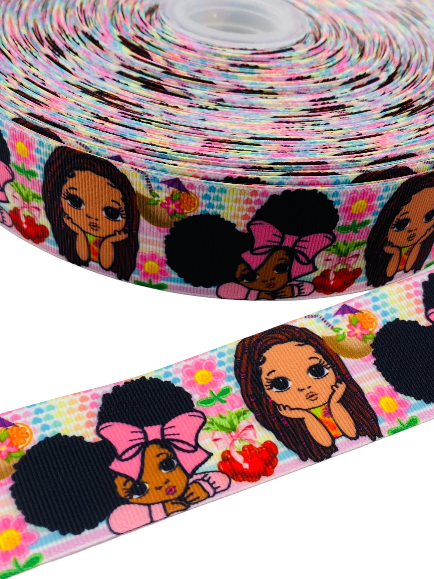 #C156 (Black Girl Ribbon (38mm/ 1.5 inches) 1 yard 🟢