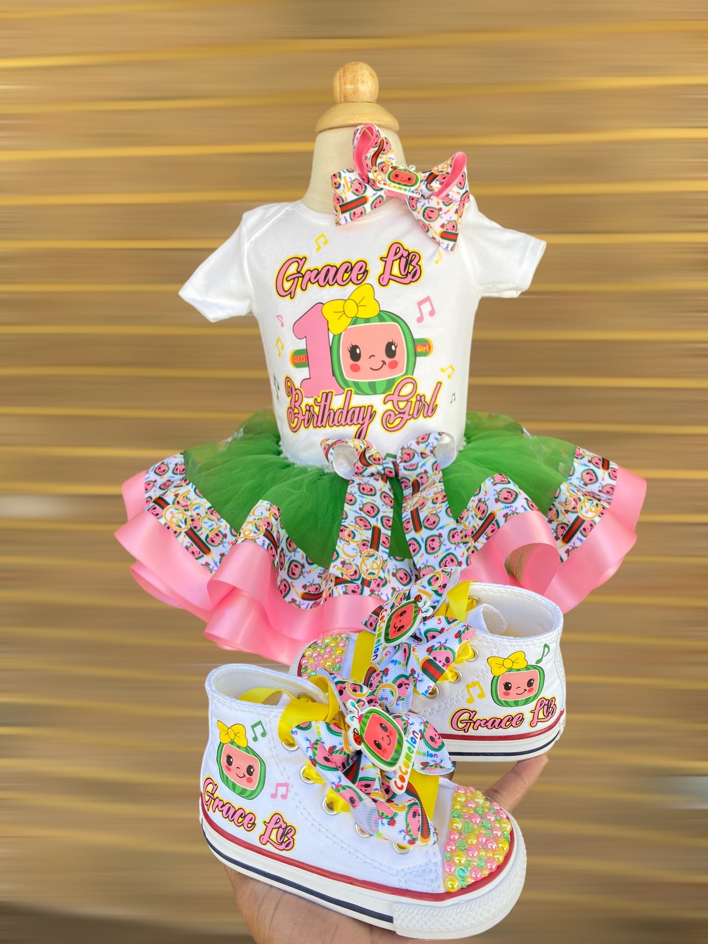 Cocomelon Tutu Outfit (3 Layer tutu) Cocomelon #9