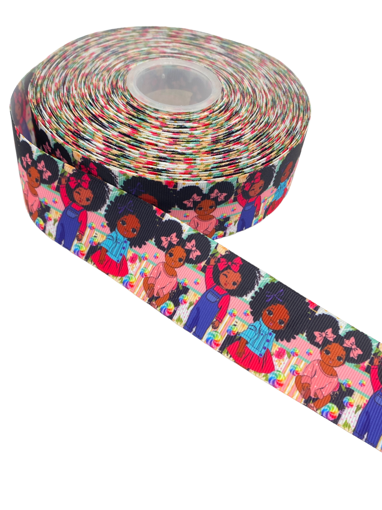 #C202 (Black Girl Ribbon, 38mm /1.5 inches) 1 yard 🟢