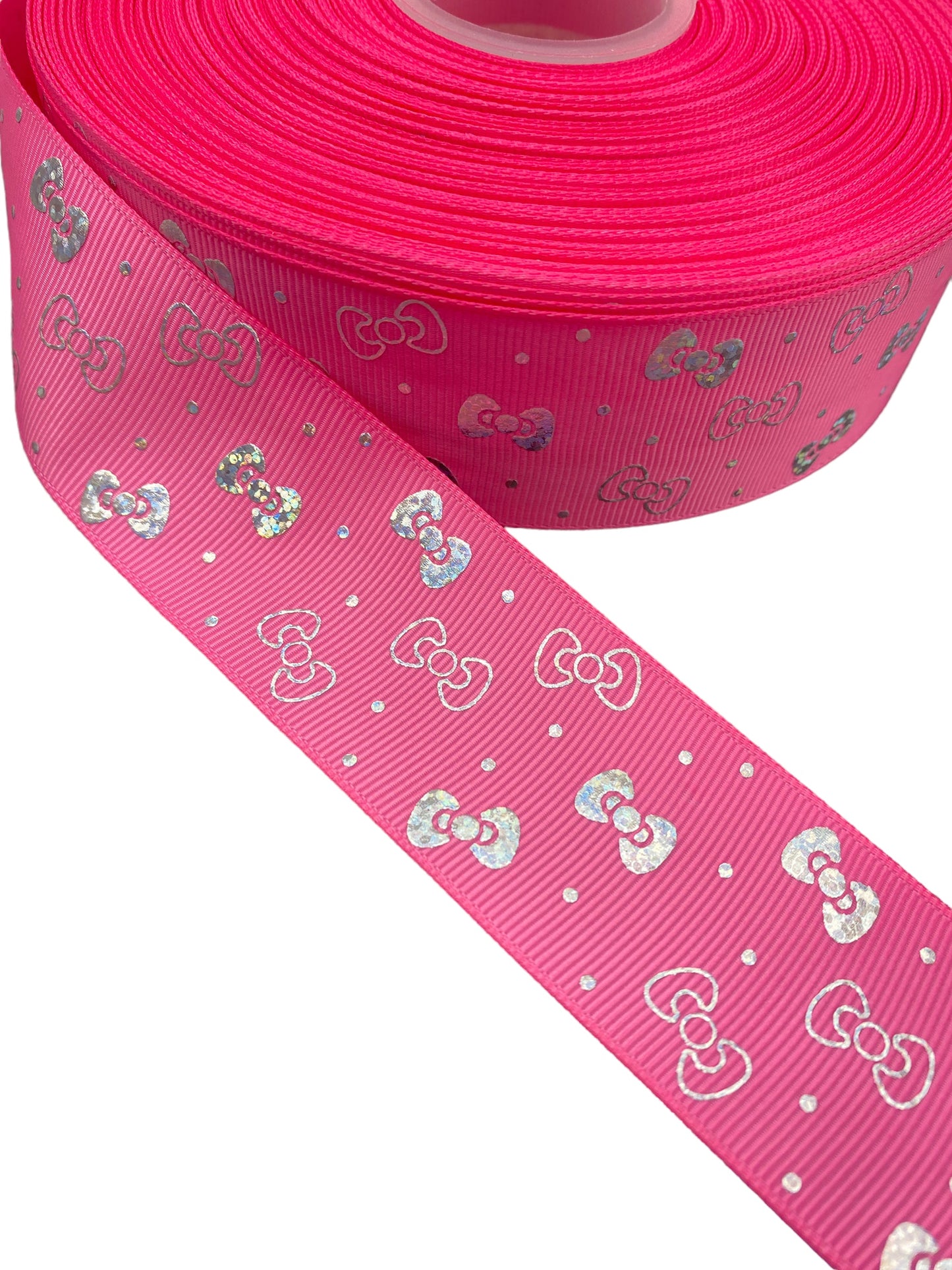 #C156 (Hello Kitty silver Foil Ribbon (38mm/ 1.5 inches, Foil Ribbon ) 1 yard 🟢