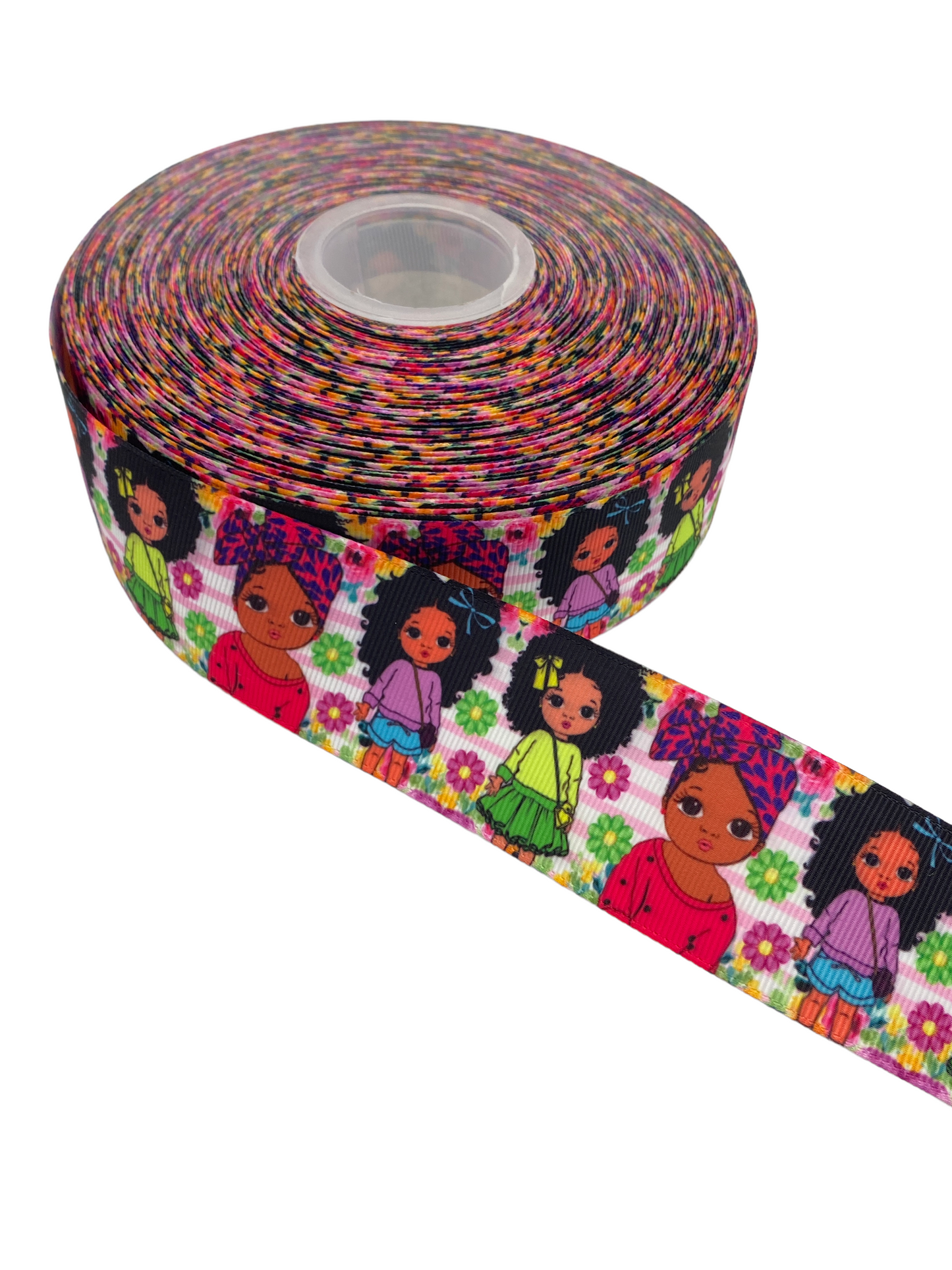 #C201 (Black Girl Ribbon (38mm /1.5 inches) 1 yard 🟢