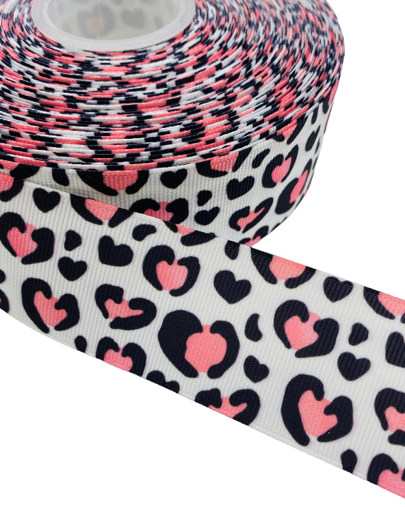 Leopard heart Ribbon (1.5 inch/ 38mm) 1 yard π’