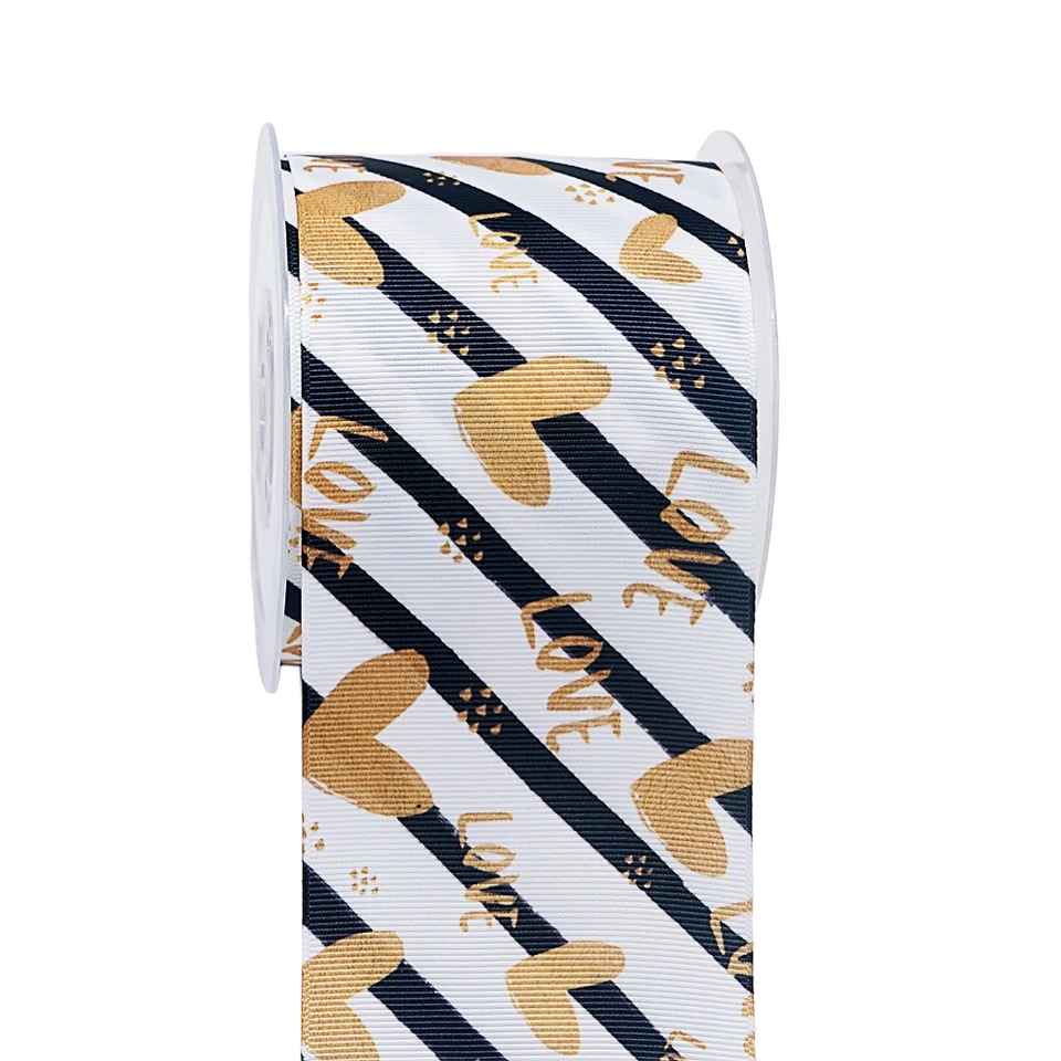 #C204 (Ribbon with Heart (38mm /1.5 inches) 1 yard 🟢