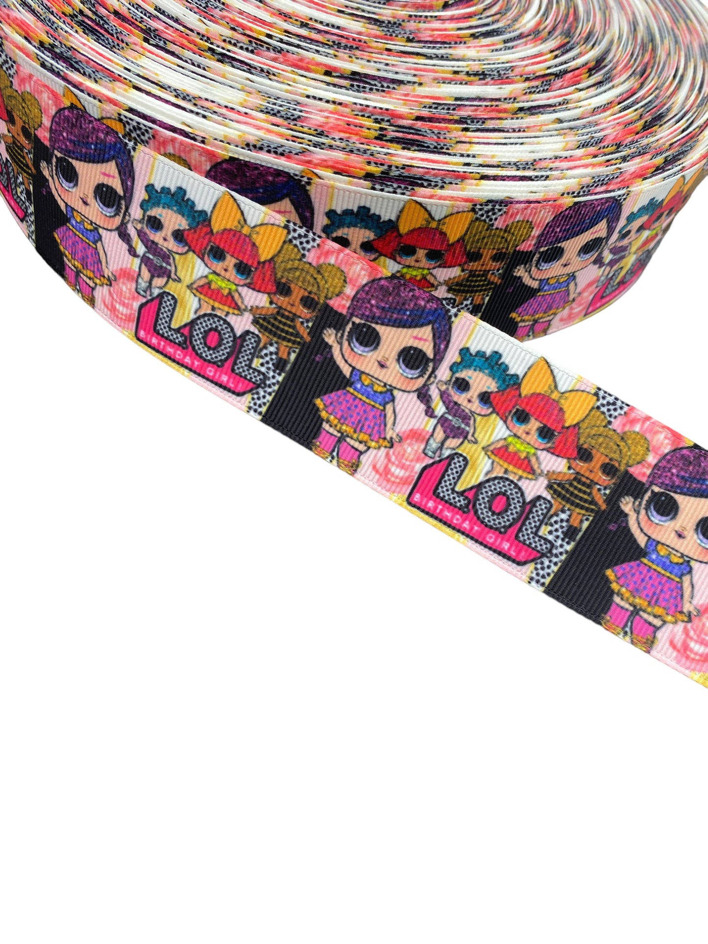 #C186) (lol Doll Ribbon (38mm/ 1.5 inches) 1 yard 🟢