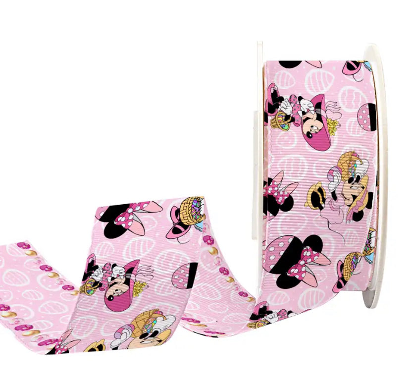 #C173 (Double face Design Ribbon, Minnie Mouse Ribbon (38mm /1.5 inches) 1 yard 🟢