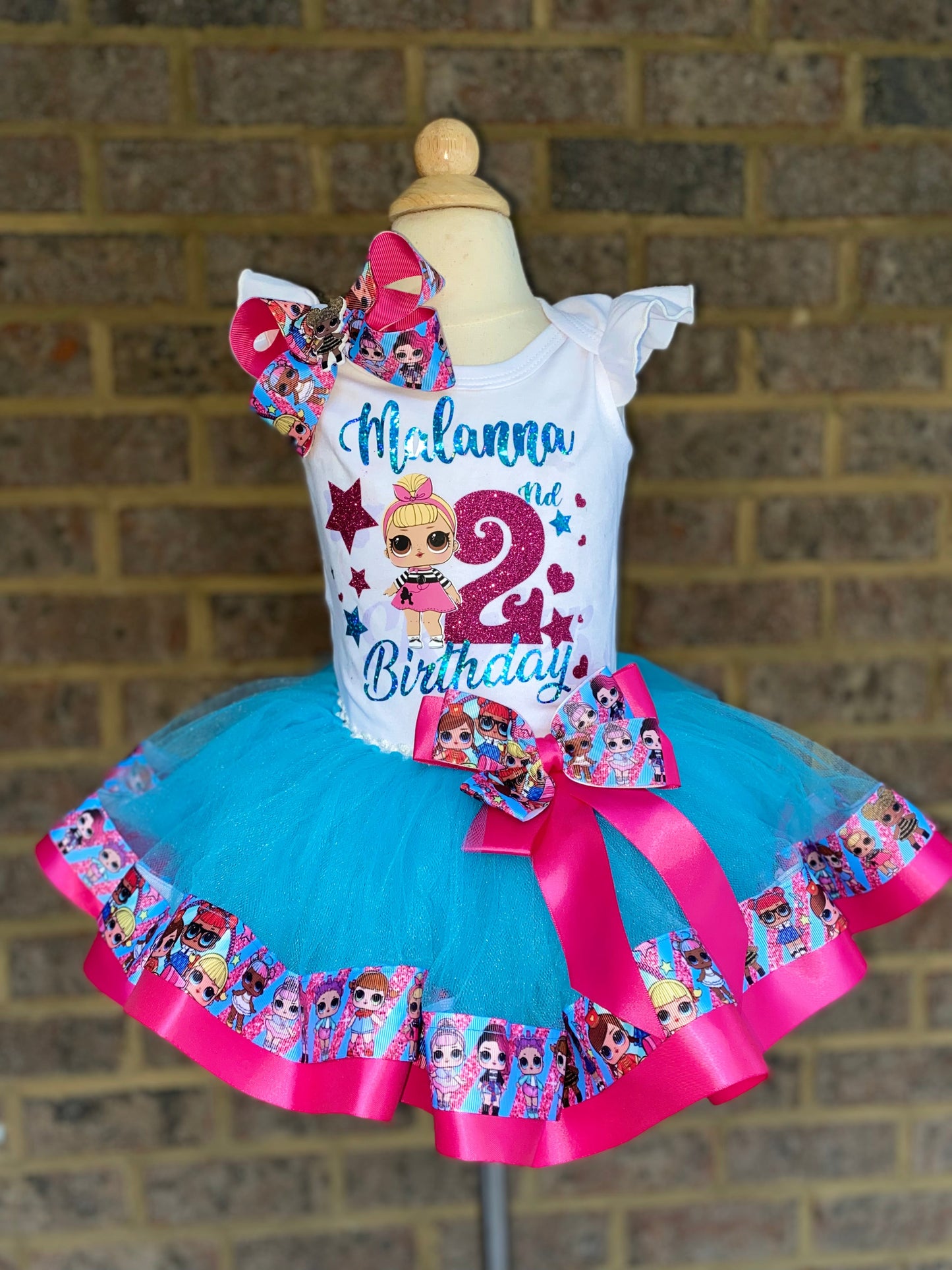 💝Ready to ship💝Doll Tutu Outfit (1 layer Ribbon Trimmed tutu outfit)