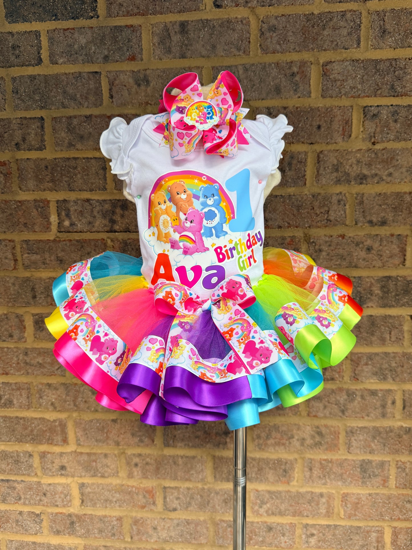 Carebear Tutu Outfit, Carebear tutu set with matching socks and Hair  Accessories