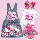 Hello Kitty Denim Overall, Hello Kitty Jeans outfit, Hello Kitty denim Dress