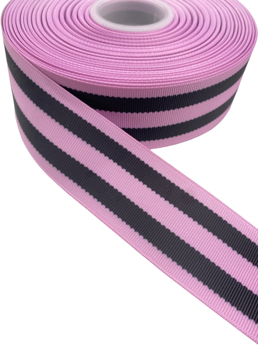 38mm / 1.5 inch Ribbon, Black and Pink Ribbon (1 Yard) 🎀April New🎀