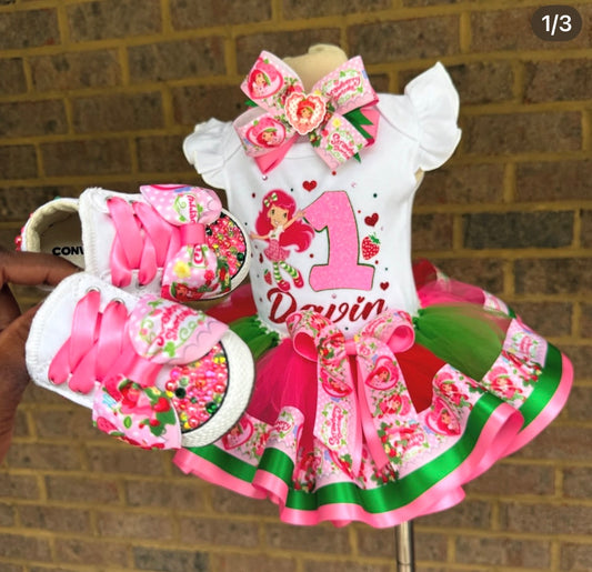 Strawberry Tutu Outfit, strawberry tutu with matching shoes