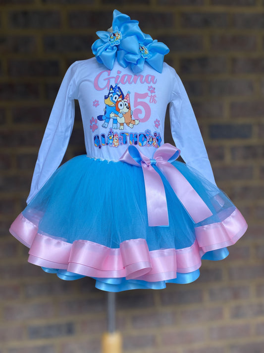 Bluey tutu outfit (2 layer tutu)