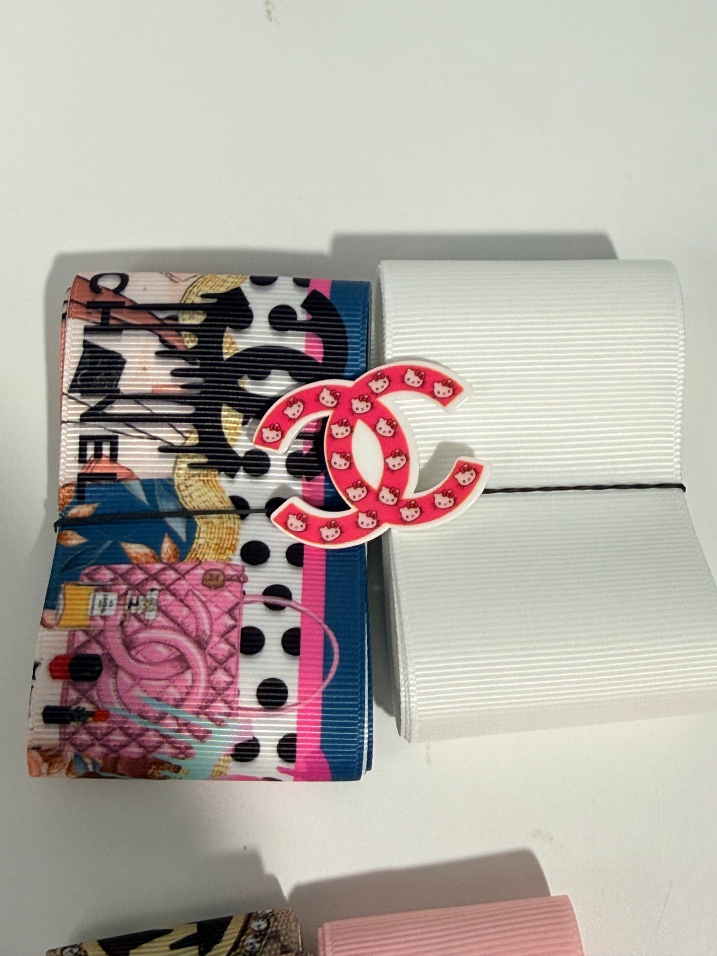 Bundle Deal Yards of Ribbon, 5 resin planar and 5 hair clips